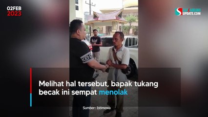 Amang Becak Pasrah Setelah Nabrak Mobil Fortuner, Endingnya Bikin Haru