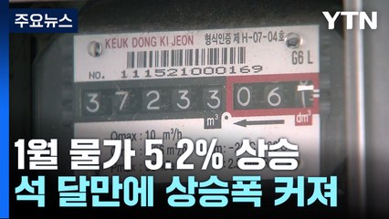 1월 물가 5.2%↑...'전기·가스·수도료' 역대 최대 상승 / YTN