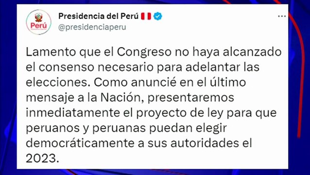 Ejecutivo presentará proyecto de ley para adelanto de elecciones en 2023