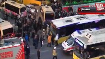 İstanbul'da yolcu otobüsü durağa daldı
