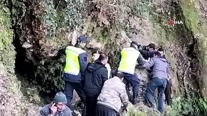 2 gündür aranıyordu, kayalıklarda sıkışmış halde sağ bulundu