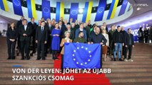 Ursula Von der Leyen Kijevben ígéretet tett Volodimir Zelenszkijnek a tizedik szankciós csomagra
