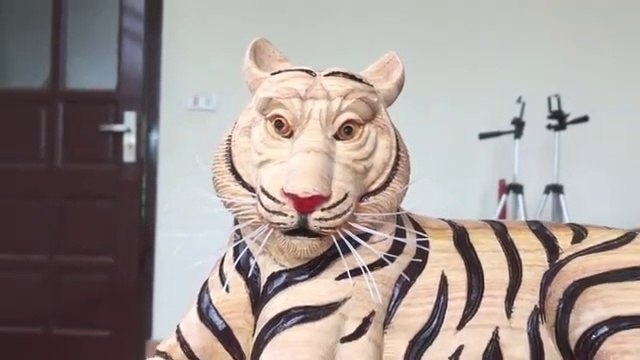 Wood Carving Skill and Techniques tiger carving