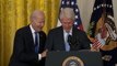 Joe Biden jokes Bill Clinton should use his speech as notes get mixed up