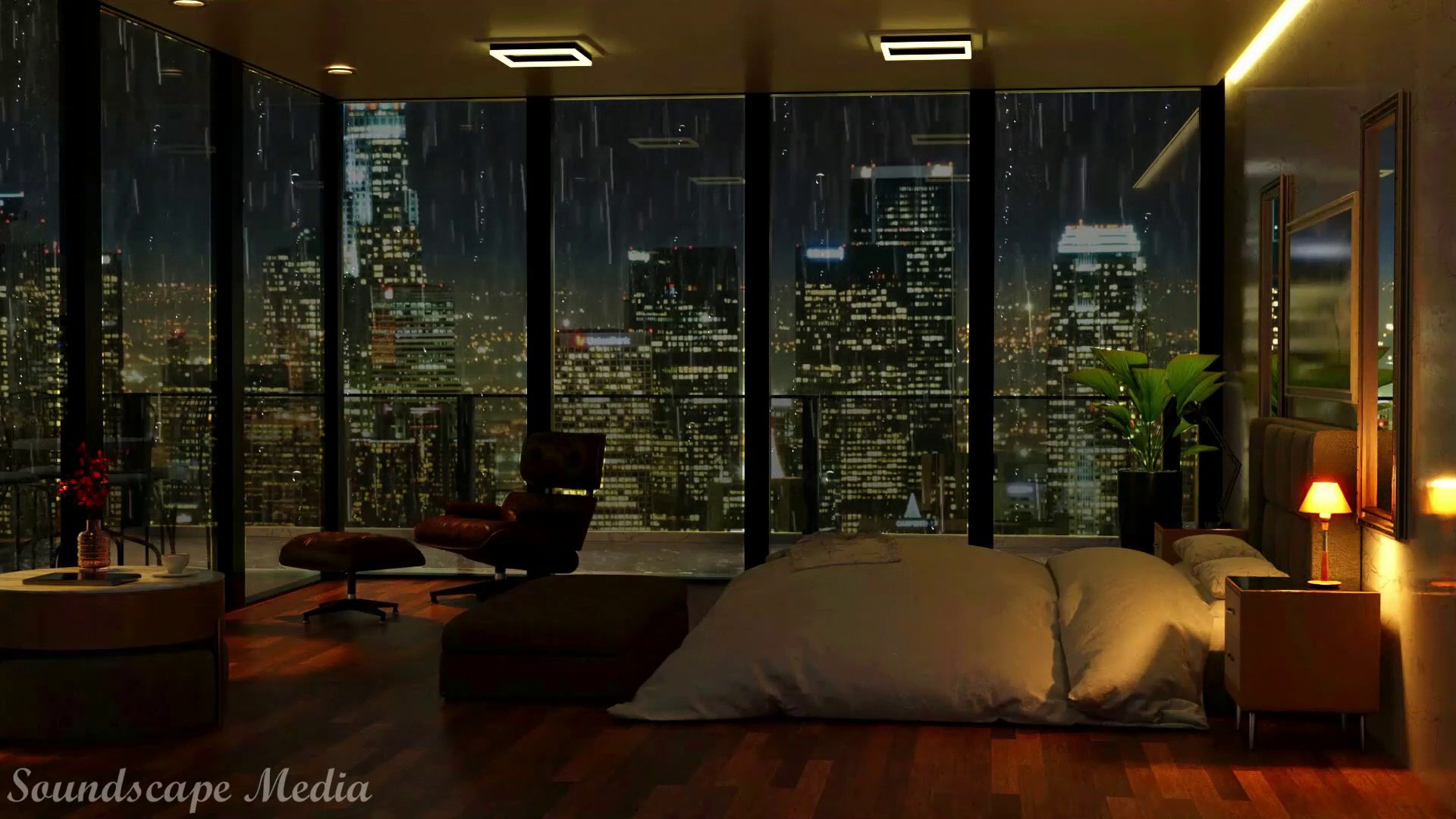 ⁣Ambient Rain Sound In New York Penthouse - Rain Sounds to Sleep, Study & Relax | Soundscape Medi
