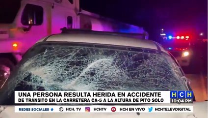 Fuerte accidente vial deja una persona herida en CA-5 a la altura de Pito Solo