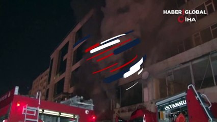 Şişli’de 8 katlı boş binanın 2’nci katı alev alev yandı