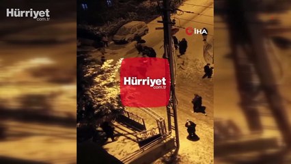 Ankara’da kar yağışı halayla kutlandı