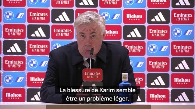 Real Madrid - Ancelotti : La blessure de Benzema semble être un problème léger