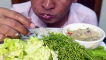 Eat rice with Khmer food Beat the sauce Put the Field fish | mukbang khmer food eating | asmr Eating