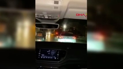 Ataşehir'de asker konvoyunda tehlikeli anlar