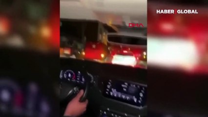 Ataşehir'de skandal görüntüler! O anları trafikteki başka bir sürücü kaydetti