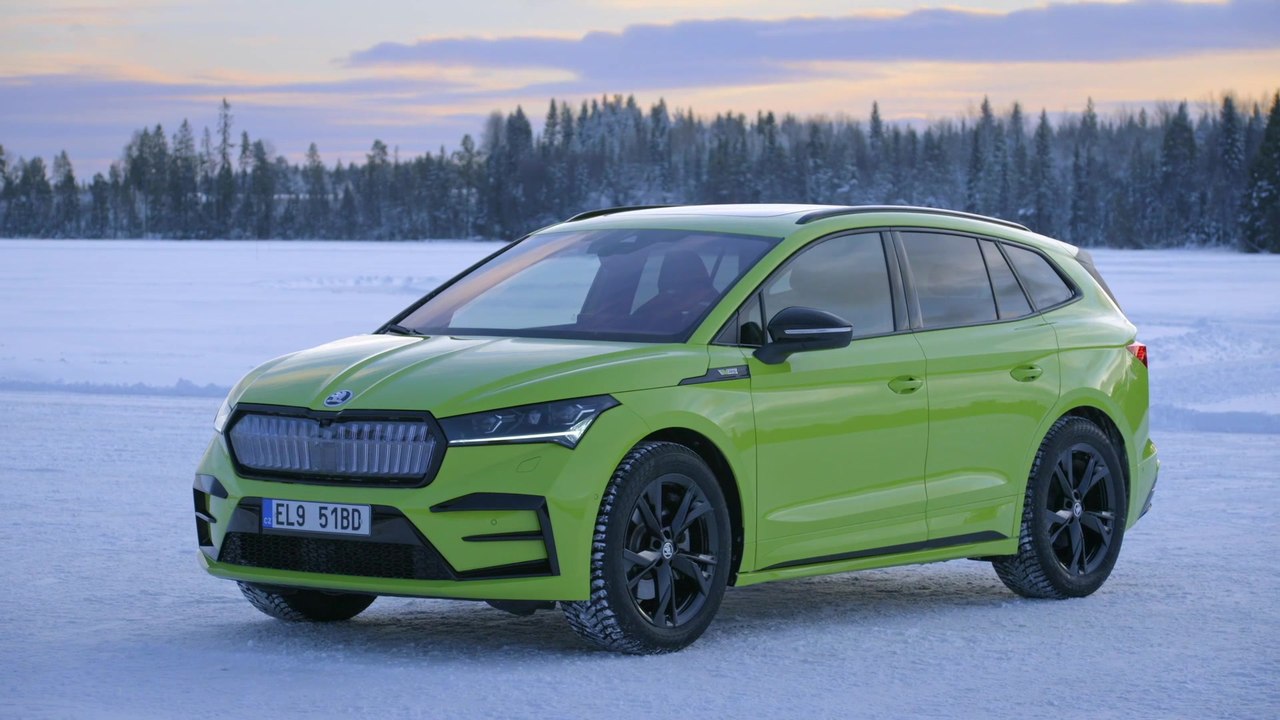 The new Skoda Enyaq RS iV Design in Mamba Green