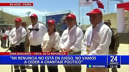 Dina Boluarte: "Mi renuncia no está en juego, no vamos a ceder a chantaje político"
