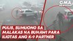 Pulis, sumuong sa malakas na buhawi para iligtas ang K-9 partner | GMA News Feed