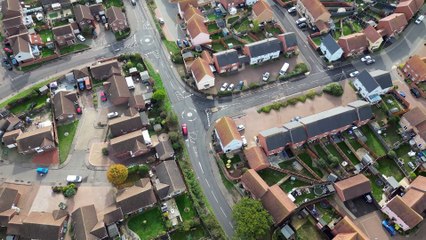 My DJI mini 3 pro drone Over Legerton drive road at Clacton On Sea Essex