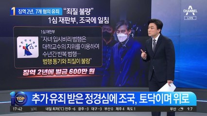 ‘입시비리·감찰무마’ 조국, 징역 2년 선고에 ‘한숨’