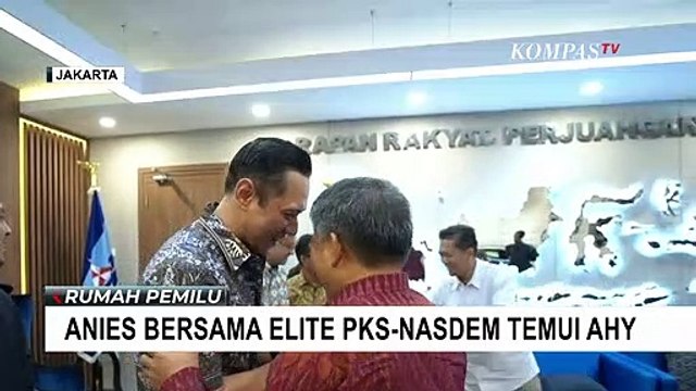 Bersama Elite PKS dan NasDem, Anies Baswedan Temui AHY di Kantor DPP Demokrat