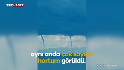 İzmir açıklarında aynı anda 8 hortum görüntülendi