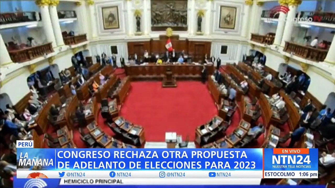 Congreso de Perú volvió a rechazar proyecto para adelantar las elecciones