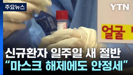 신규환자 1주 전의 '절반'..."마스크 해제 뒤에도 안정" / YTN