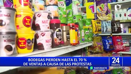 Bodegas reportan pérdidas de hasta un 70% en ventas debido a protestas en el país