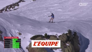 le run de Tiphanie Perrotin 2e en Andorre - Adrénaline - Snowboard freeride