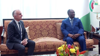 presidence le president ouattara recoit le president de canal plus international