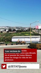 Muros de contención ponen en riesgo a peatones en Loma Blanca
