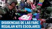 Disidencias de las FARC regalan kits escolares a niños en una zona rural de Antioquia
