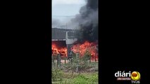 Incêndio de grande proporção destrói algodoeira no Distrito Industrial da cidade de Sousa