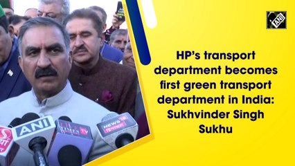 Himachal’s transport department becomes first green transport department in India: Sukhvinder Singh Sukhu