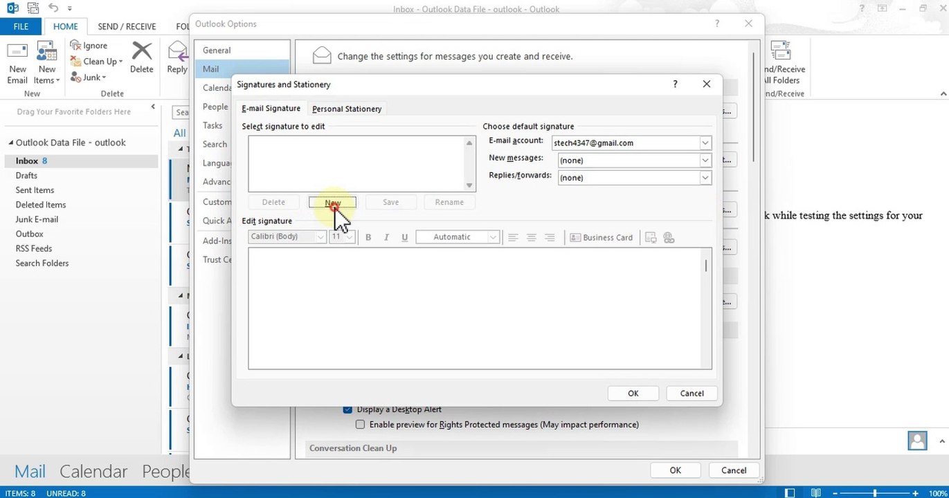 How to add signature in outlook
