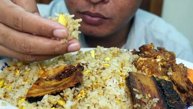 Eat Fried rice with duck eggs, Fried fish with sugar | Carrot,Egg,Fish |mukbang khmer eating show