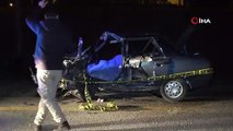Otomobil ile kamyonet kafa kafaya çarpıştı: 1 ölü, 3 yaralı