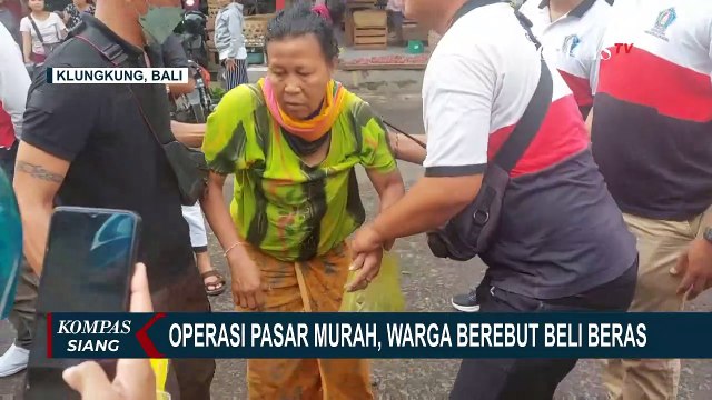 Operasi Pasar Murah, Warga Berebut Beli Beras di Bali