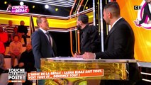 Benjamin Castaldi se lève et veut frapper Hanouna et Matthieu Delormeau après une remarque qui ne lui plaît pas.