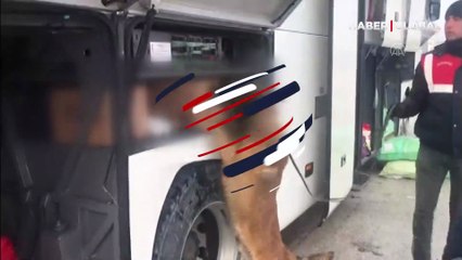 Yolcu otobüsündeki ikramlık su kolisinde uyuşturucu ele geçirildi