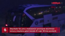 Diyarbakır'da yolcu otobüsü şarampole devrildi! Yaralılar var