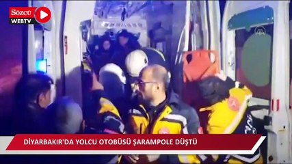 Yolcu otobüsü buzlanma nedeniyle şarampole düştü