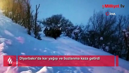 Diyarbakır'da kar yağışı ve buzlanma kaza getirdi