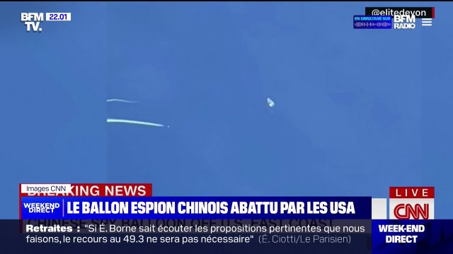 États-Unis: le ballon espion chinois qui survolait le pays a été abattu par l'armée américaine