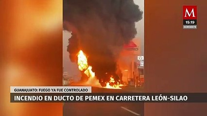 Se incendia ducto de combustible en carretera León-Silao