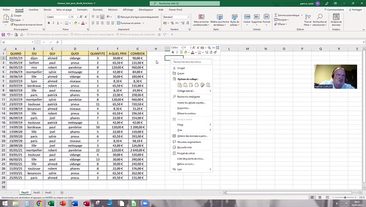 Excel, copié collé de valeurs texte_ Excel, copy pasted text values
