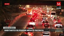 Bloquean tramo de la autopista México-Pachuca por falta de agua
