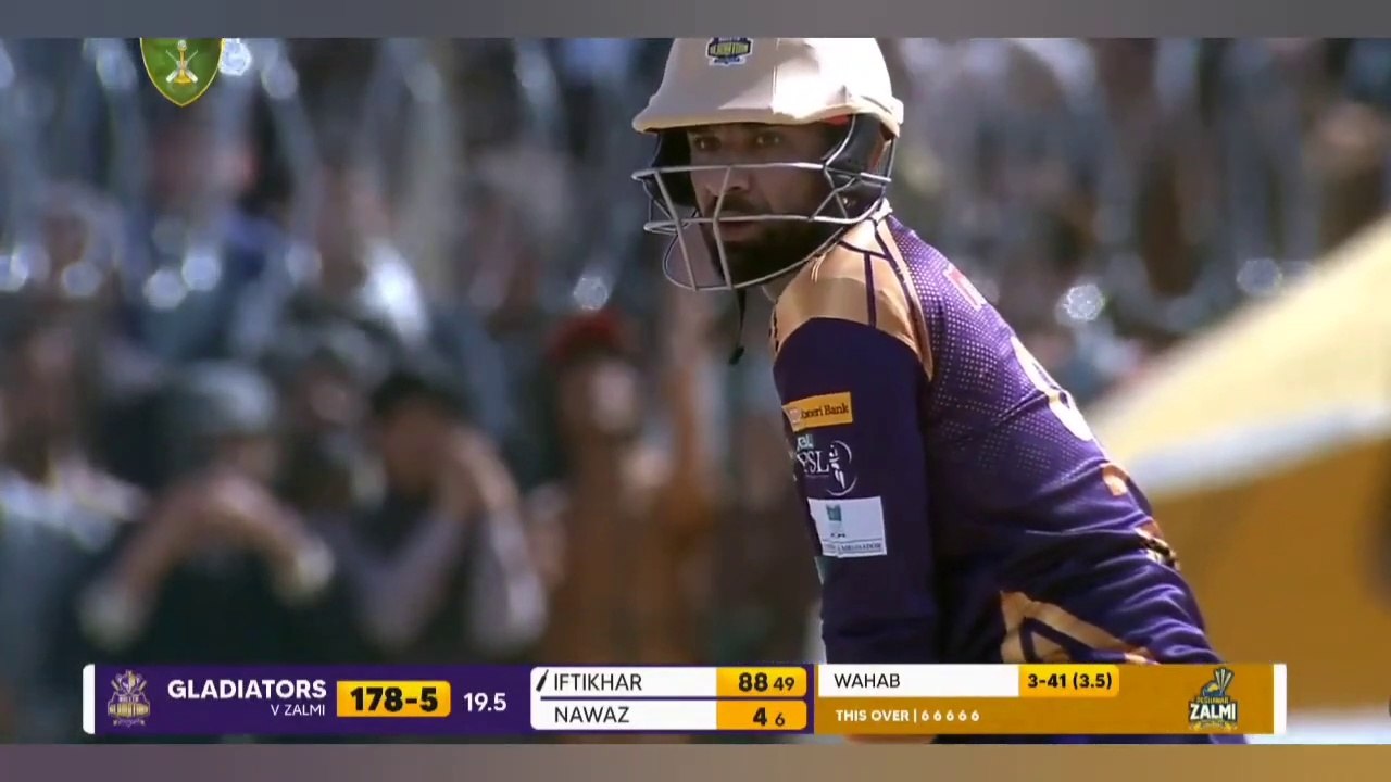 Iftikhar Ahmed hit 6 sixes in an over | Iftikhar Ahmed vs Wahab Riaz