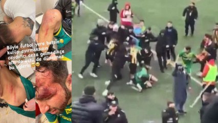 Maçtan sonra saha savaş alanına döndü