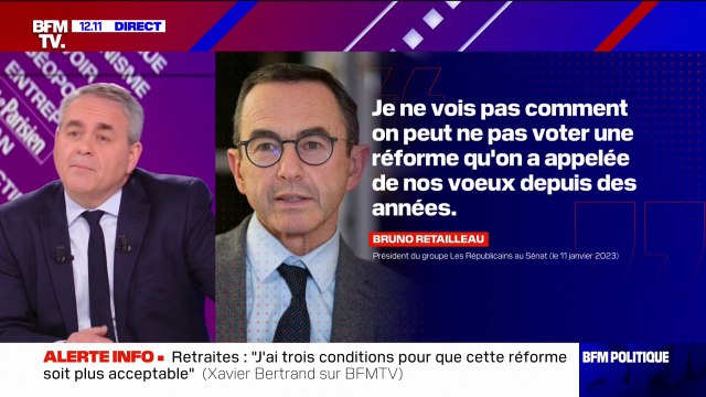Pour Xavier Bertrand, il n'y a que les Républicains qui peuvent amener cette réforme [des retraites] à devenir plus acceptable