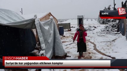 Suriye’de kar yağışından etkilenen kamplar