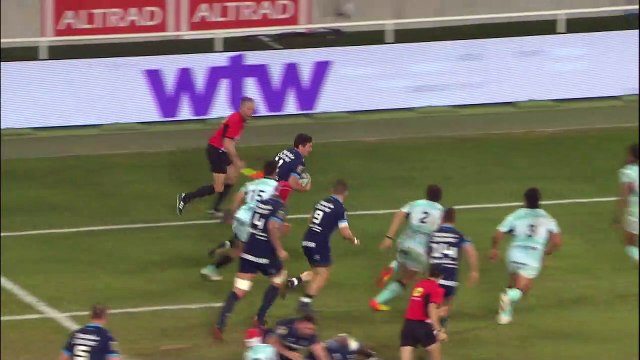 TOP 14 - Essai de George BRIDGE (MHR) - Montpellier Hérault Rugby - RC Toulon - Saison 2022:2023